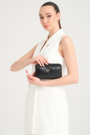 Zoozie Bags Cartera Lizard Negro 20cm x 4cm x 11cm